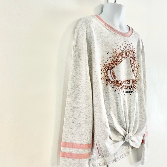 🆕Girls Justice Sequin CHEER Graphic Long Sleeve Tee - Picture 6 of 13